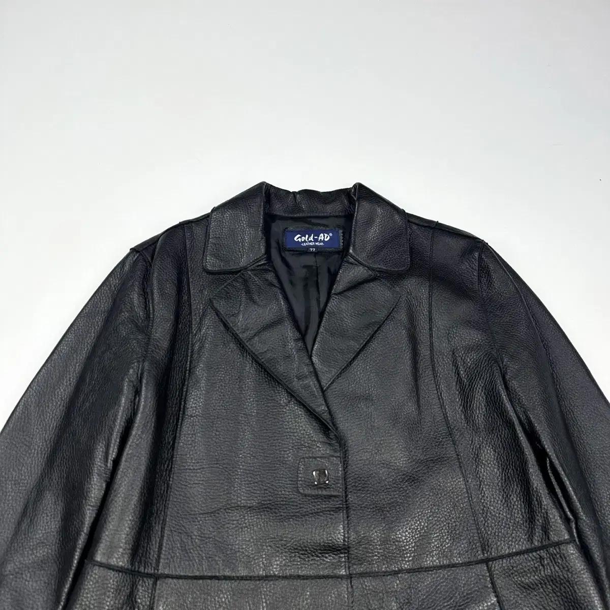 VTG 빈티지 양가죽 블랙 가죽 롱 코트자켓 (77사이즈 여성추천)