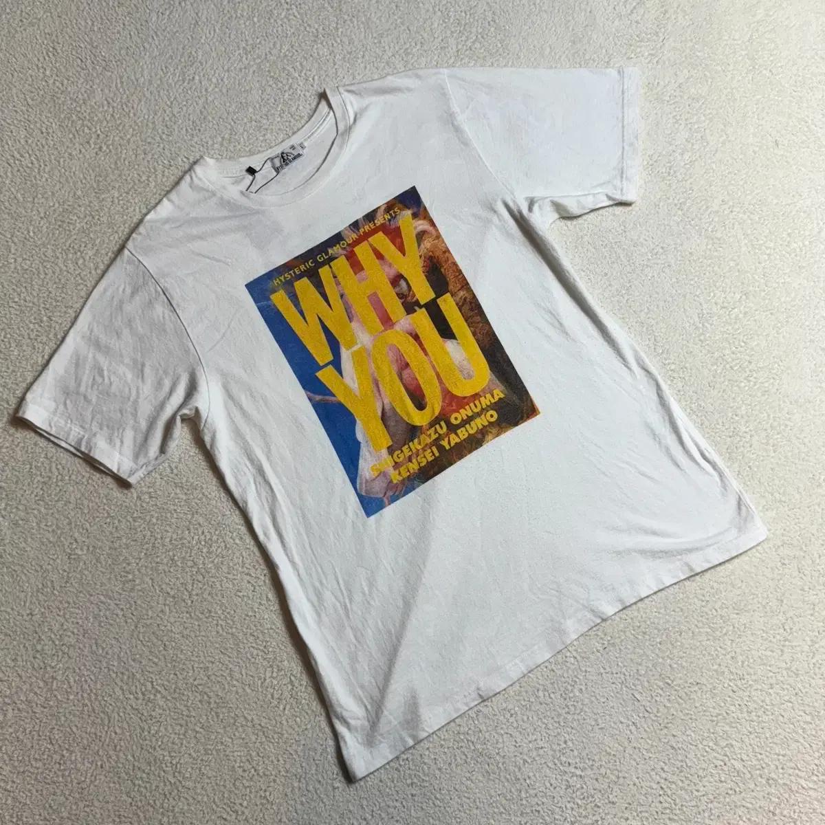 히스테릭글래머 프린팅 화이트 반팔티셔트