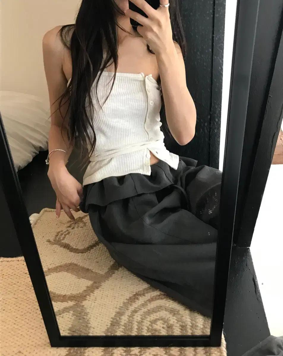 히어비포 hereb4 slub button top cream