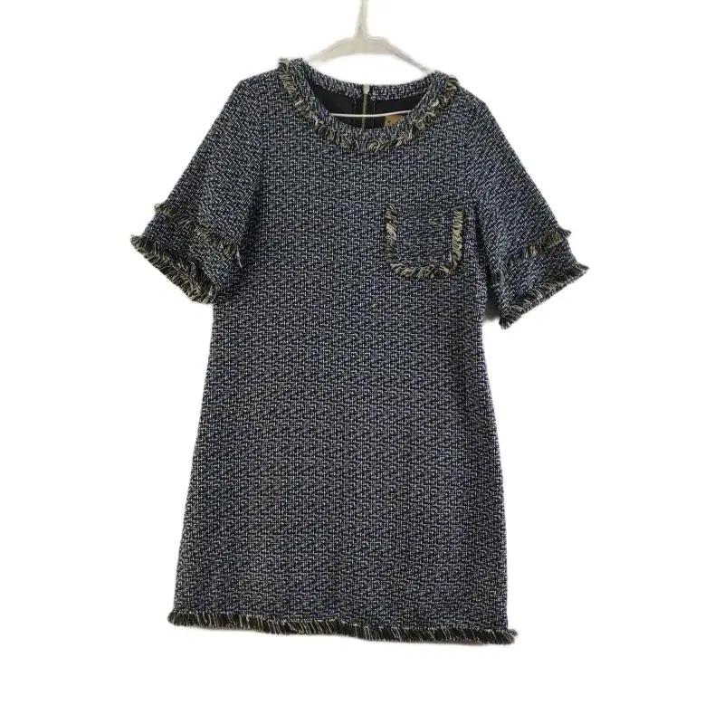 J6367 BASQUIAT 여FREE 트위드 네이비 원피스