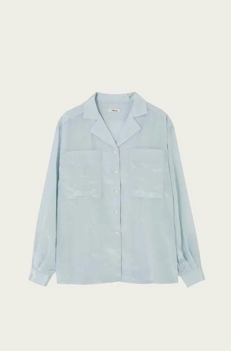 리본빛 Maze Pocket Blouse - Sky Blue