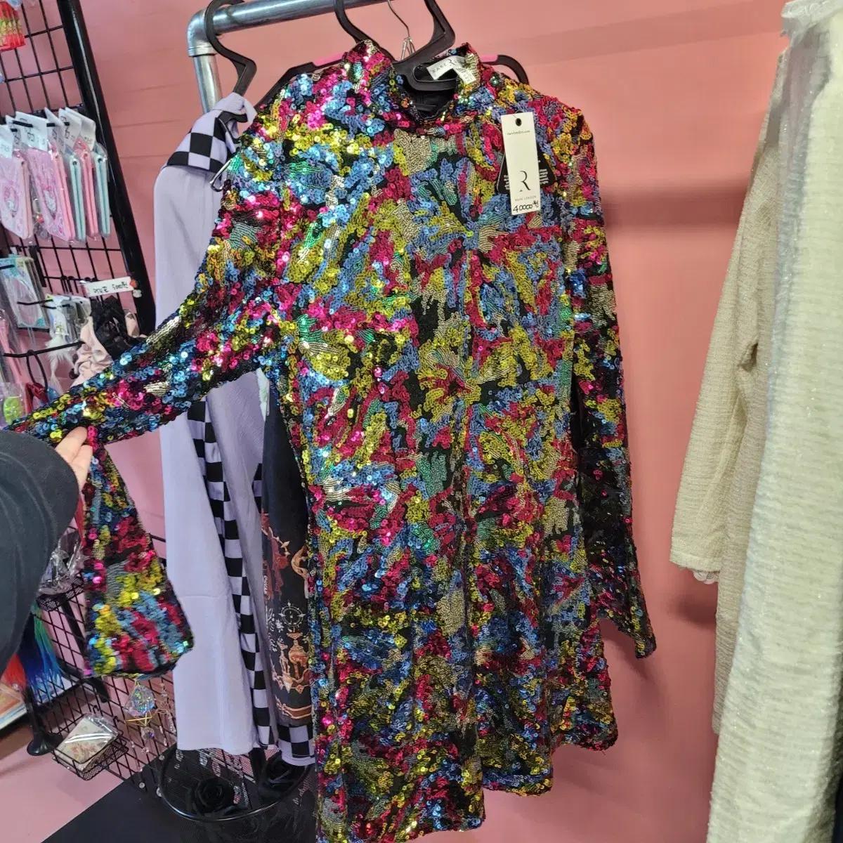 RERE LONDON 스팽글 미니 드레스