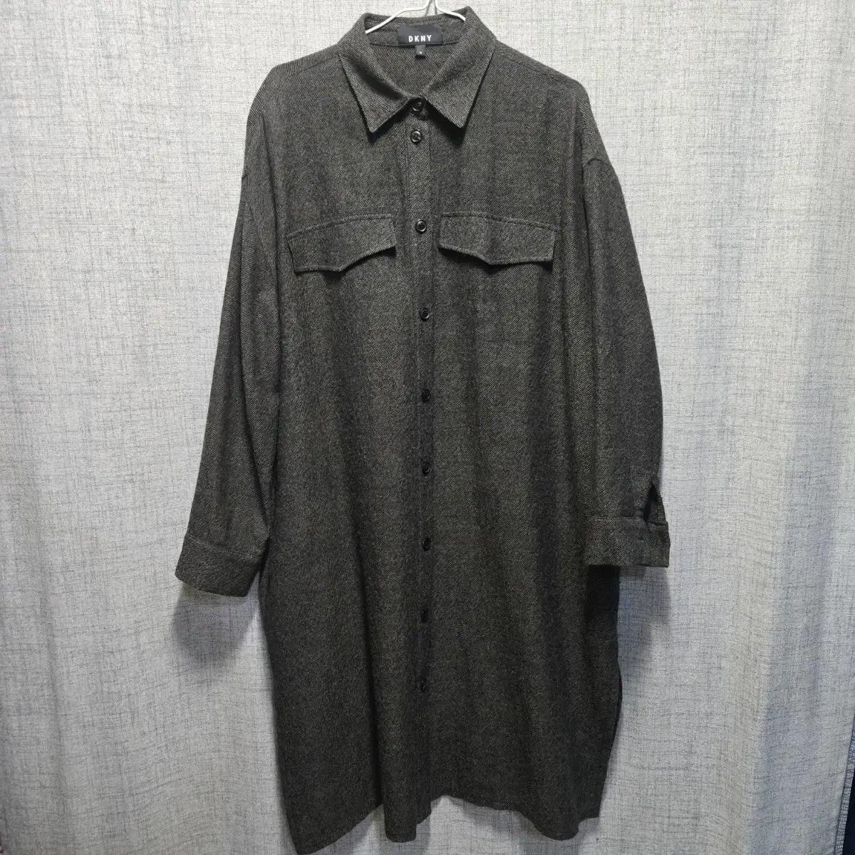 dkny 뉴욕 여성 모 니트 포켓 롱 셔츠 원피스 Xs