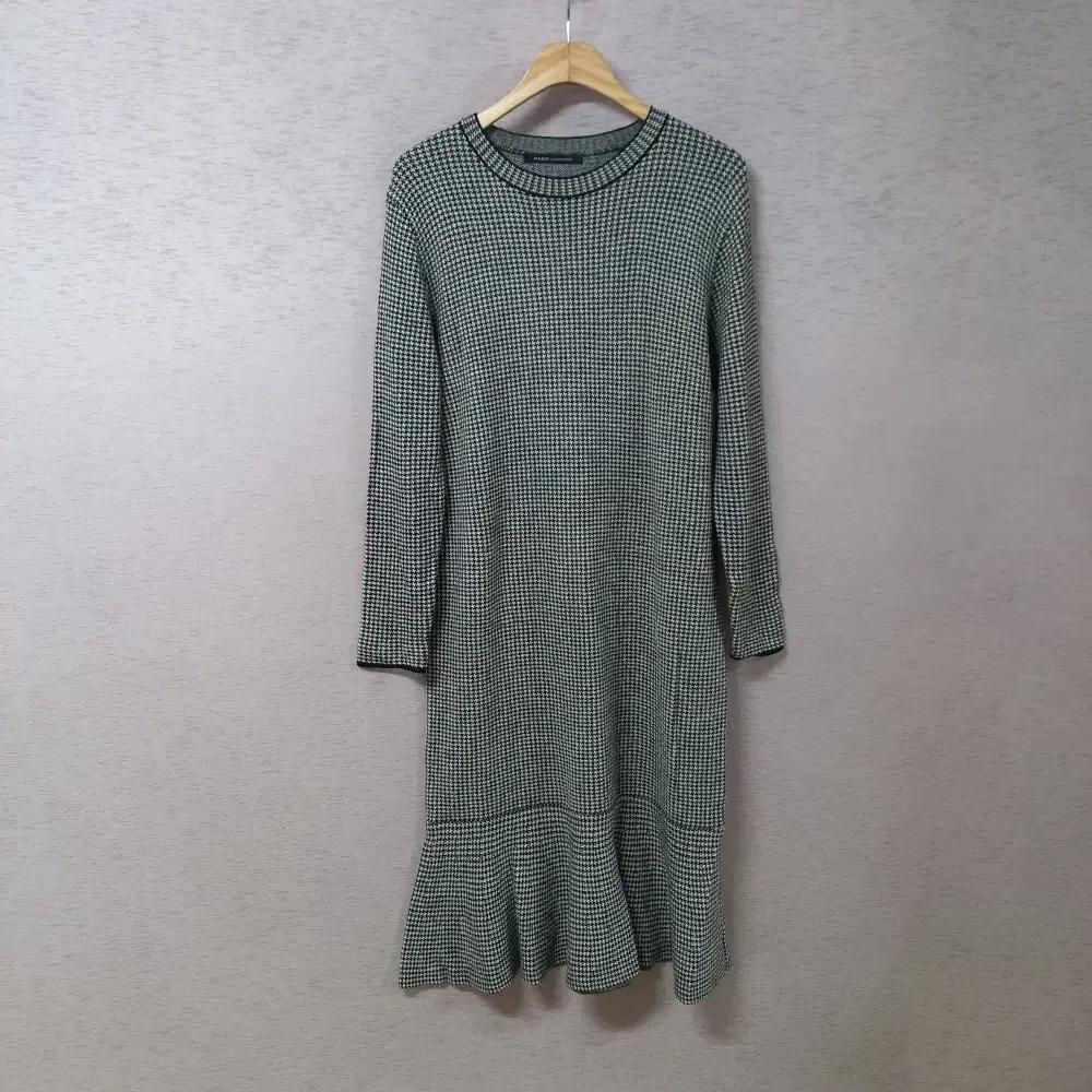 A10-14/MAGO 그레이 부드러운 패턴 니트원피스 여성