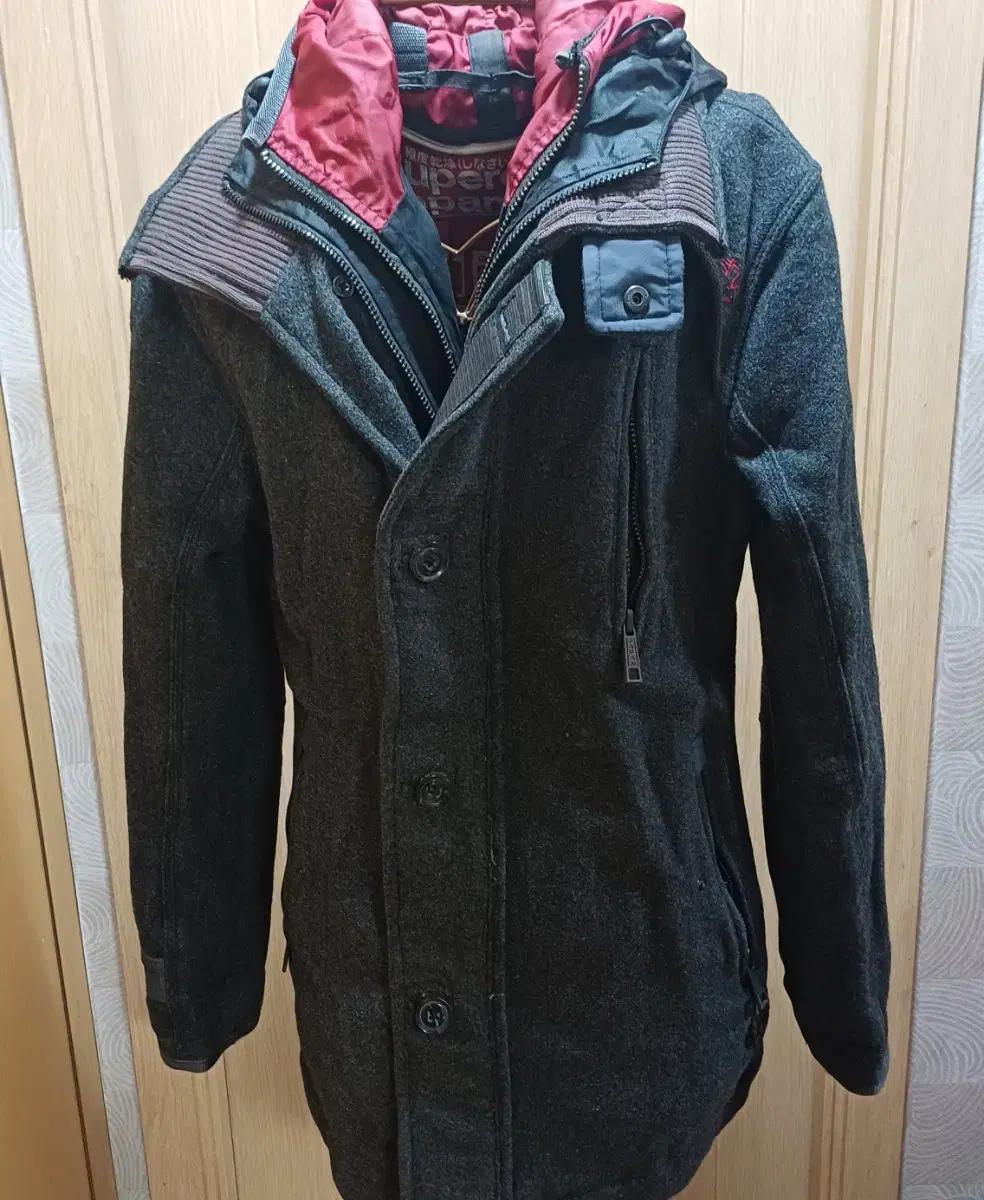 슈퍼드라이(Superdry Japan)남성 울 블렌드 후드 코트 S