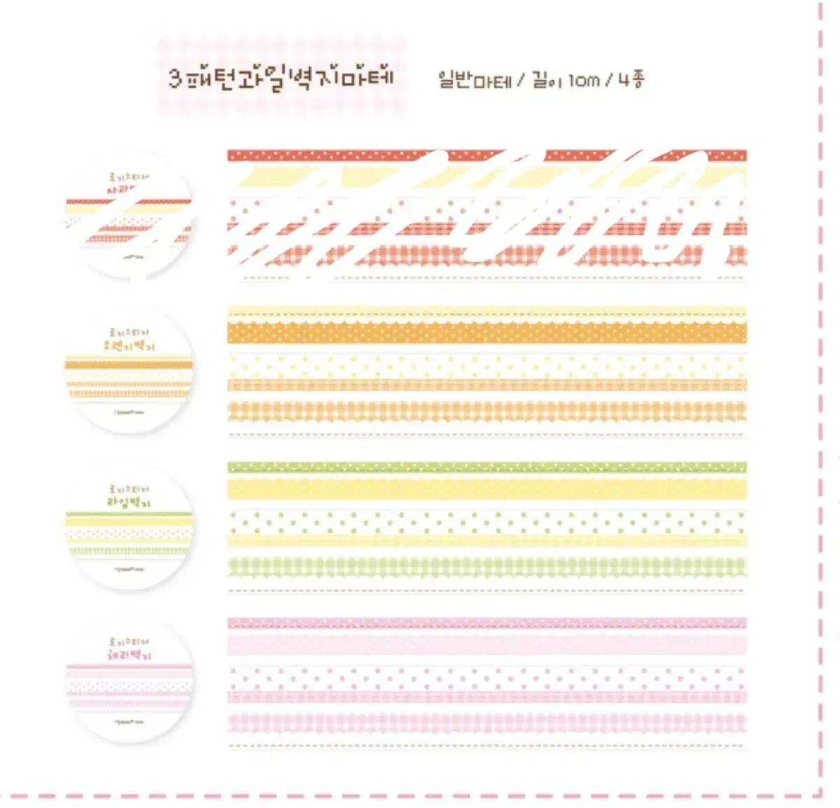 [3종] 로지스티커 과일벽지 마테띵 마스킹테이프 다꾸