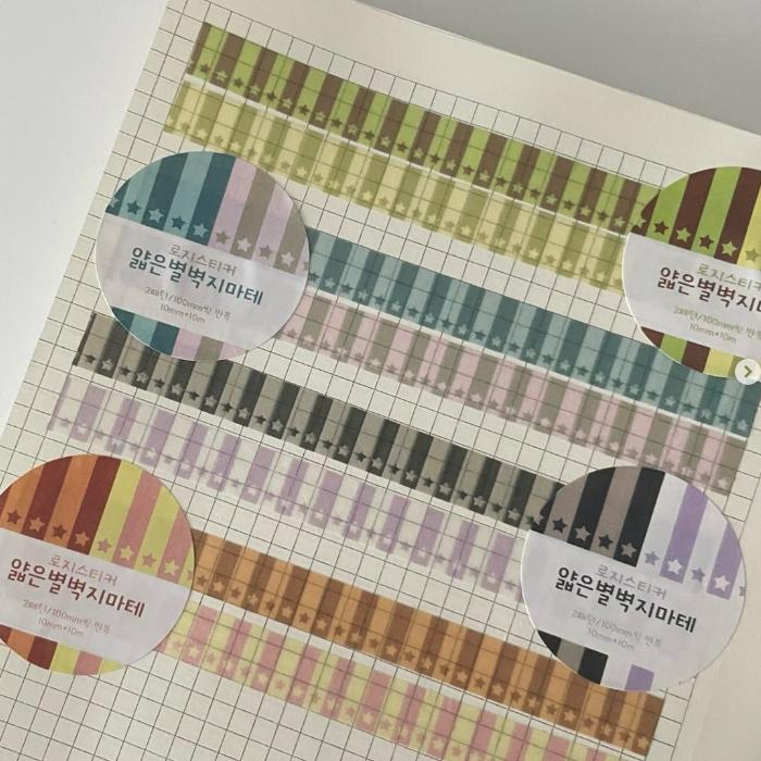 로지스티커 - 얇은별벽지 마테 띵 / 4종 세트