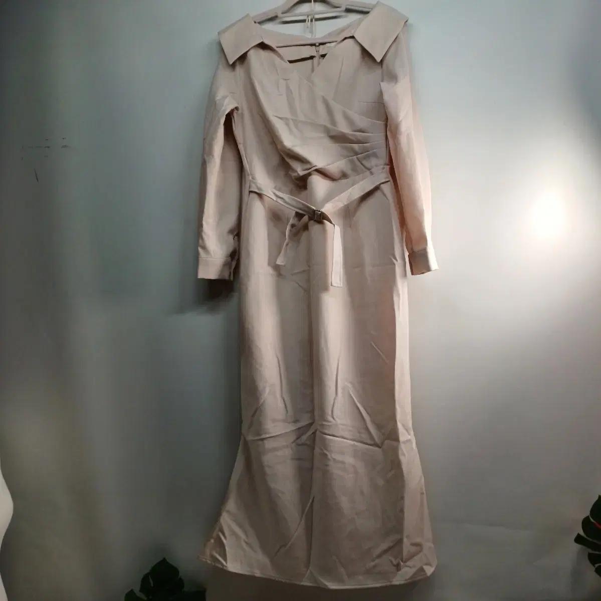 베이지 롱 원피스 벨트 세트85사이즈봄가을  510272