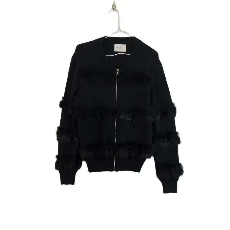 J8611 TOP VOGUE 여FREE 블랙 니트 집업 자켓
