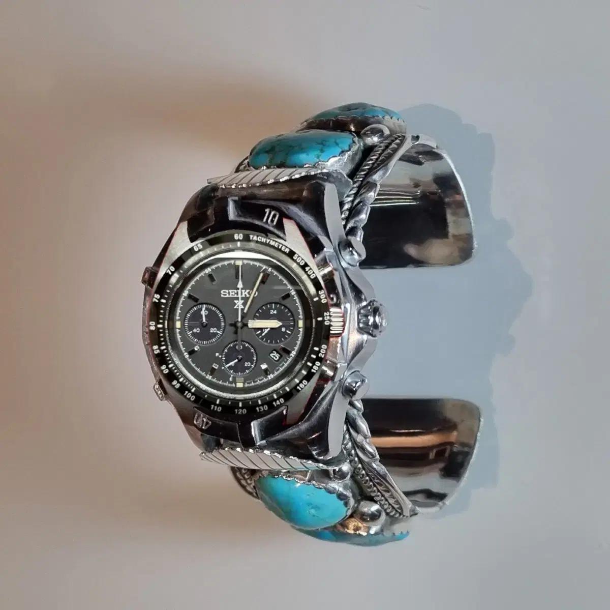 리처드 T 토마스 나바호 네이티브아메리칸주얼리 인디언주얼리 은뱅글 롤렉스