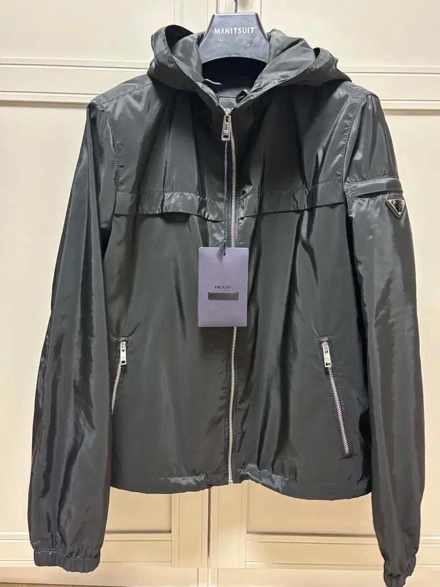 프라다 블랙 K-WAY후드 바람막이 자켓