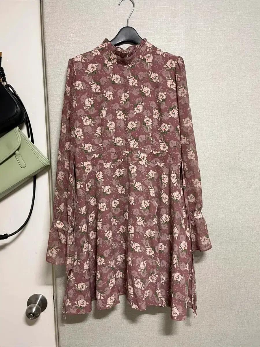 플라워 롱 원피스 잔꽃 쉬폰 캉캉 원피스