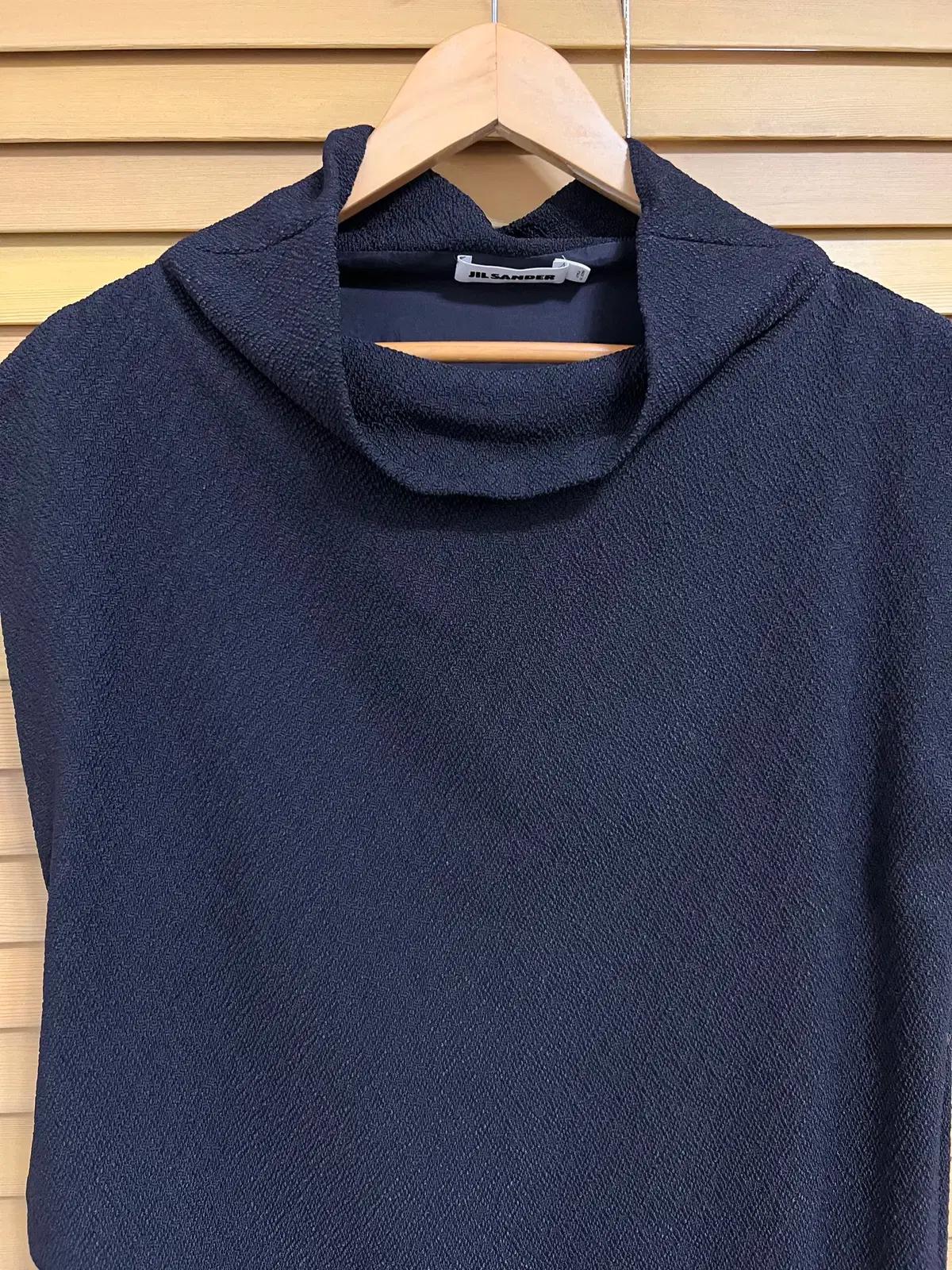 질샌더 여성 네이비 언밸런스셔링 롱원피스 36