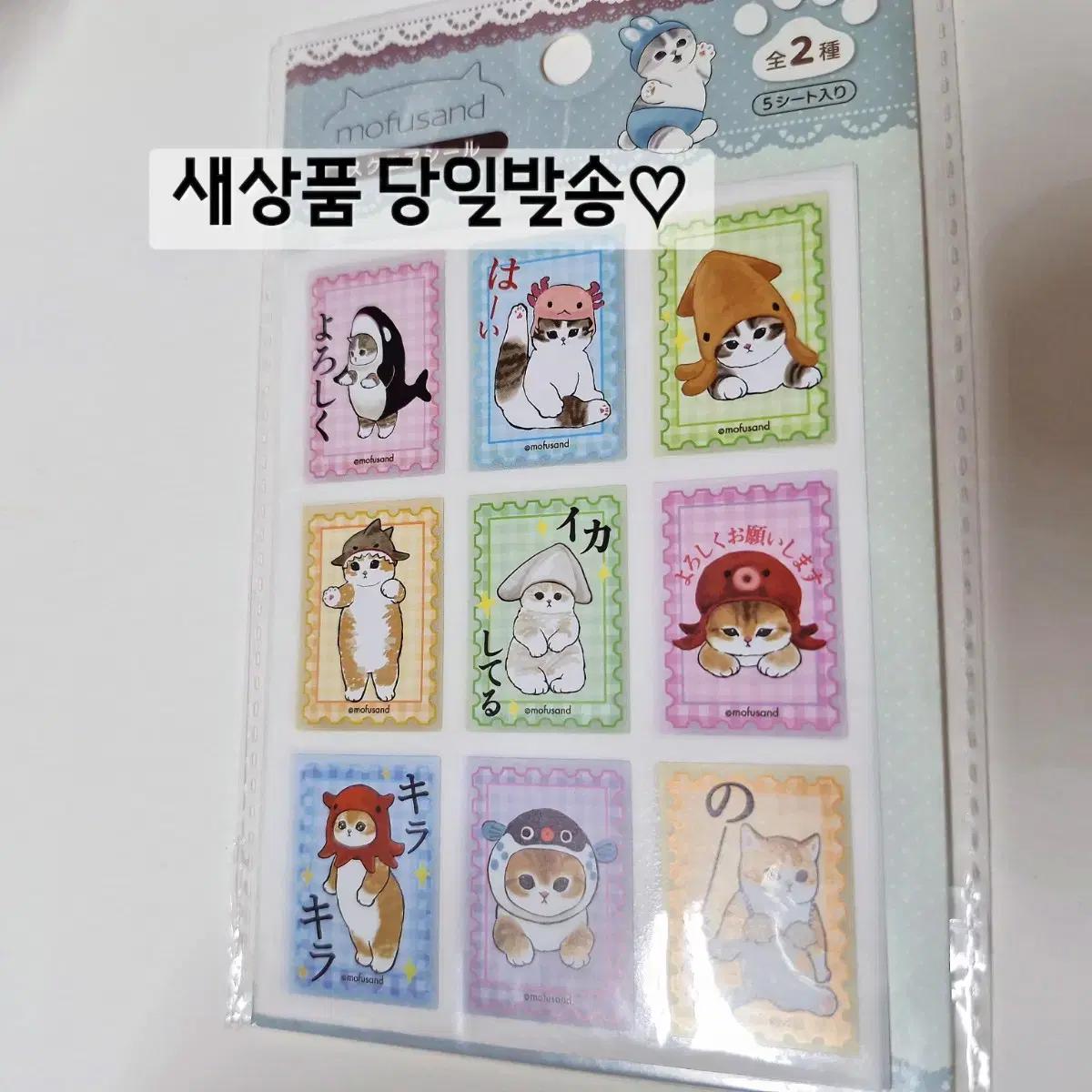 모프샌드 씰 스티커 바다 해산물 5매입 MOFUSAND 고양이