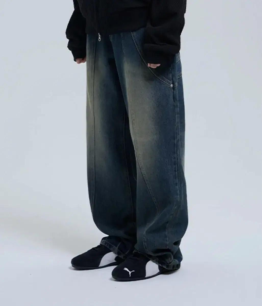 TCM slit denim pants