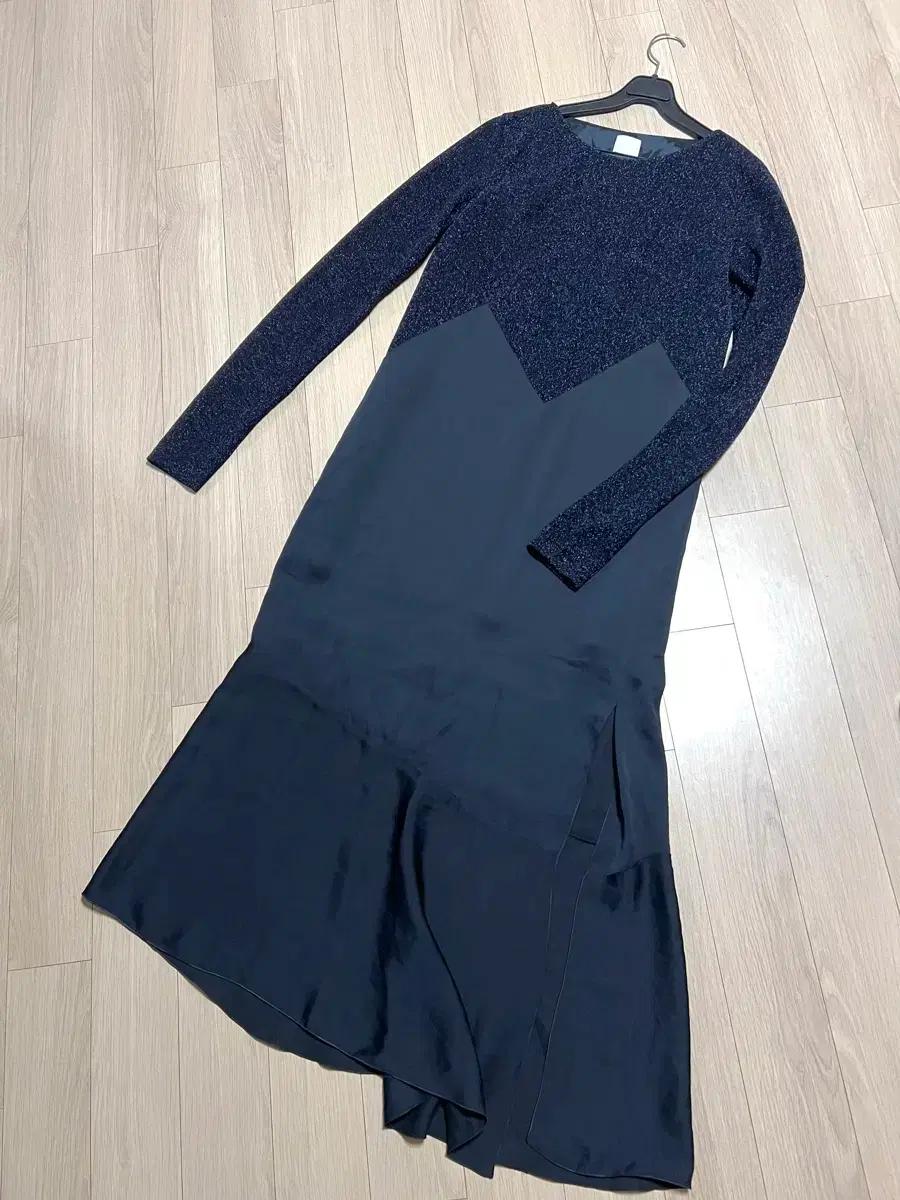 SJYP 펄니트 프릴 머메이드 롱원피스 메탈시스루글리터반짝이연말생일파티룩