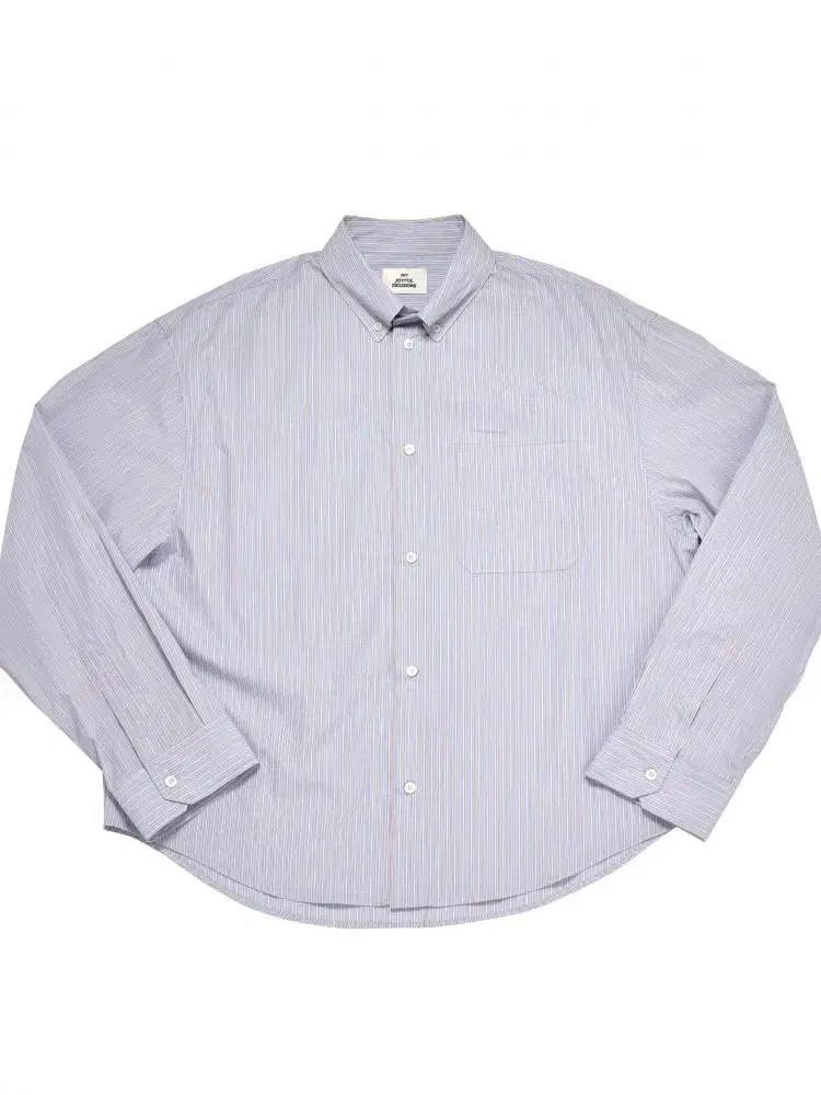 [M,L] MJD 크롭 스트라이프 셔츠 블루