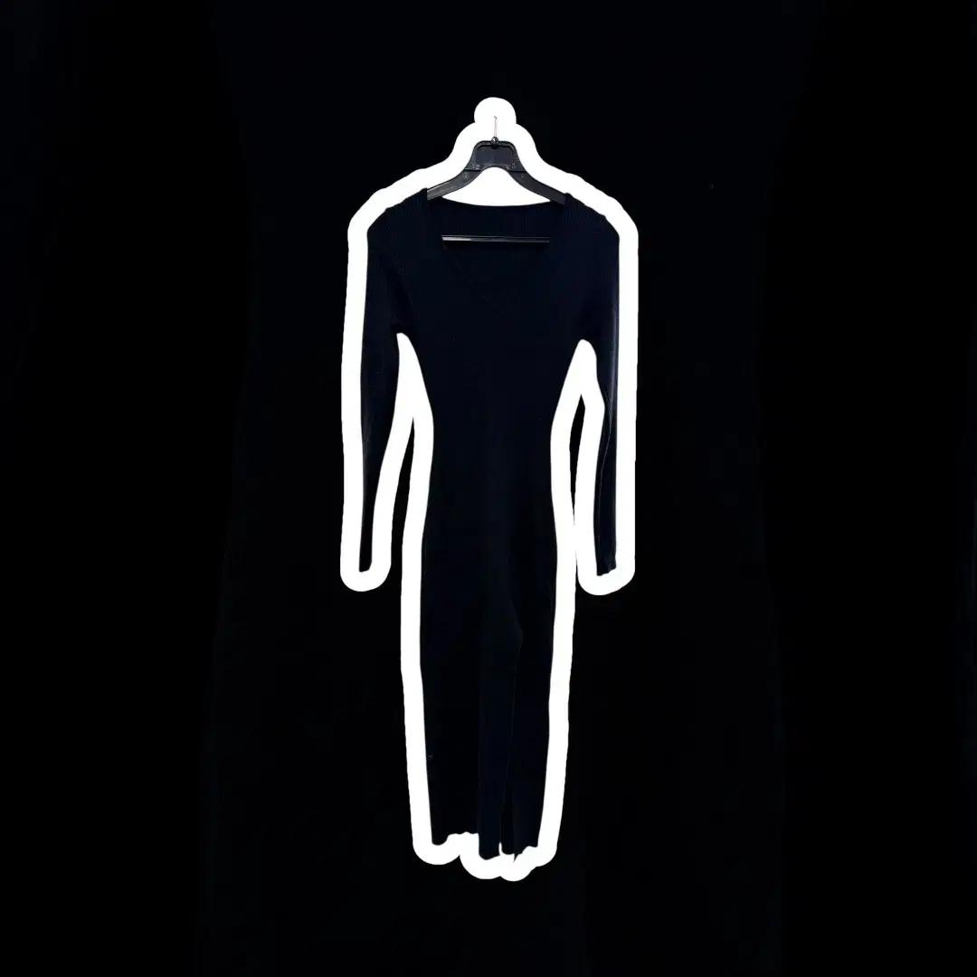 심플리 여성 전체골지 니트 트임 롱원피스NV 빈티지킹