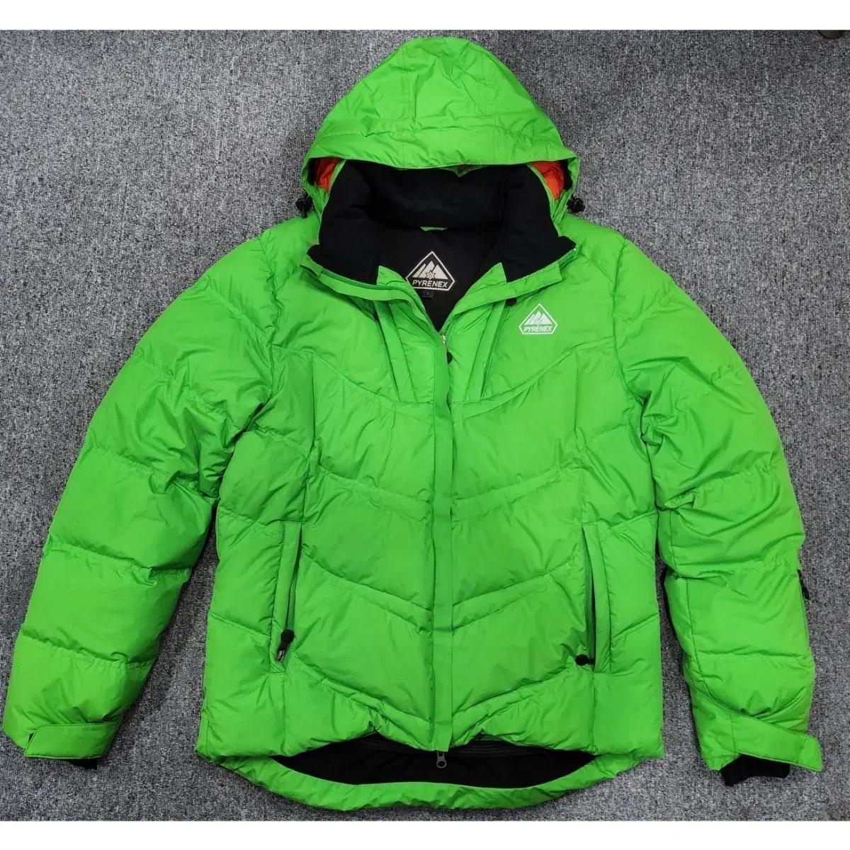 피레넥스 그린 다운 후드 패딩 L