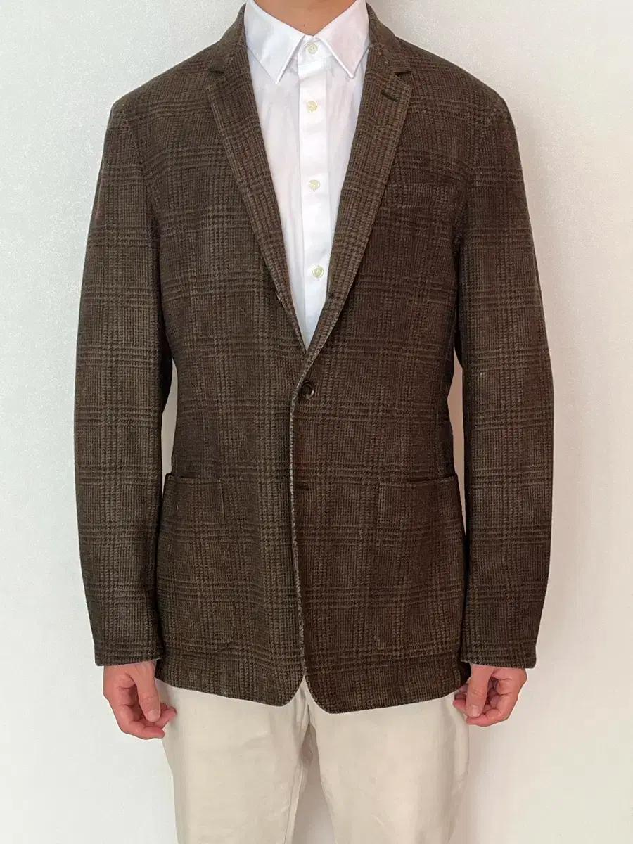버버리 런던 브라운 체크 블레이저 울 자켓 BURBERRY LONDON