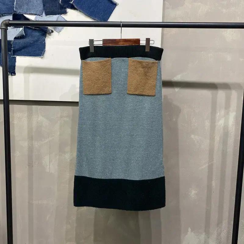 (29~31인치) 코스 COS 여성 캐주얼 밴딩 투포켓 니트 롱 스커트