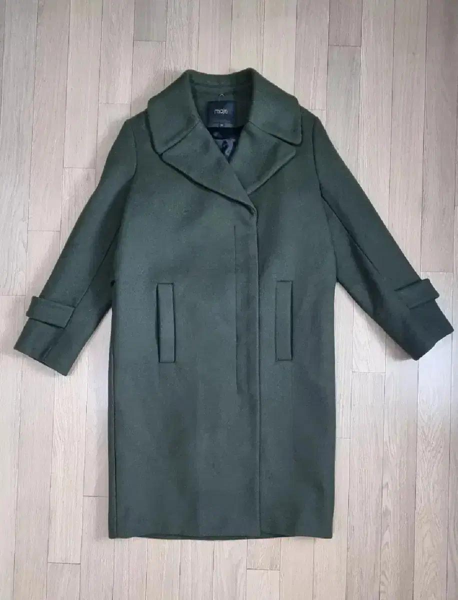 maje 마쥬 울 롱 코트 M _ 여성, 카라 탈부착