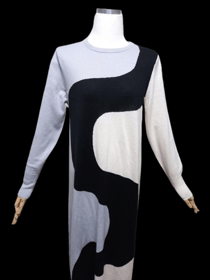 유니클로X마리메꼬 정품 여자 춘추용 여성 라운드넥 니트 긴팔롱원피스L