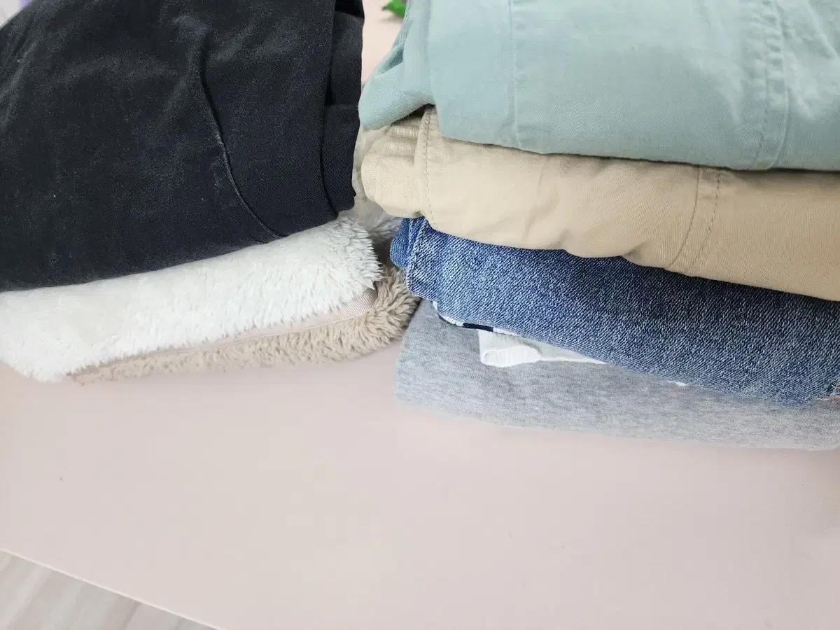 7벌일괄-휠라 뽀글이 점퍼. 바지4.자라조끼 등