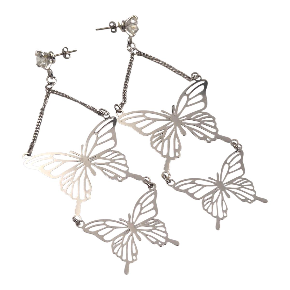 90s 히스테릭글래머 메탈 본나비 이어링 세트