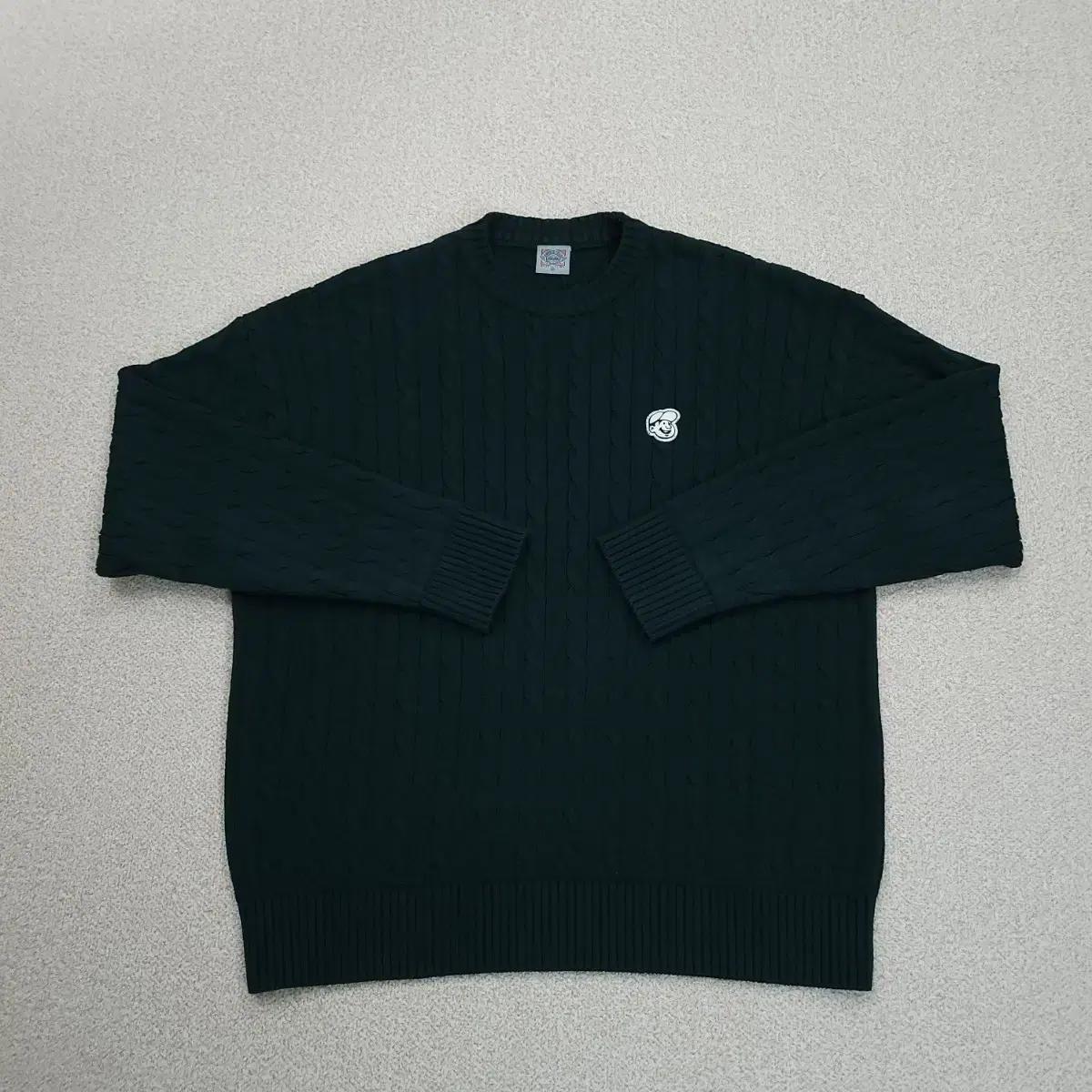 (M)이벳필드 남성 케이블 꽈배기 니트 스웨터 그린 H14M3865