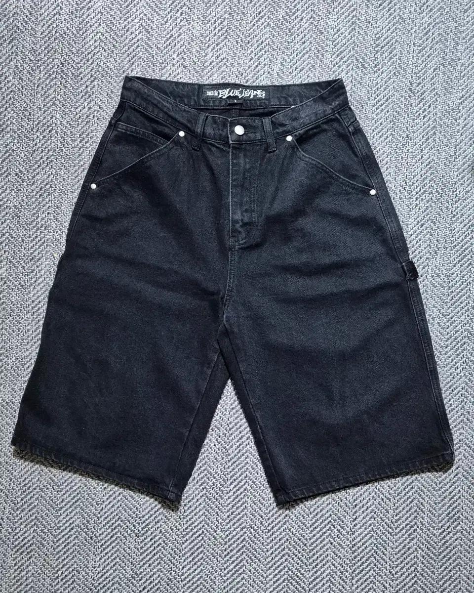 Suade 카펜터 버뮤다 데님 블랙 S