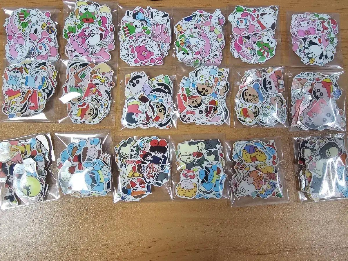 2+1 캐릭터 인컷 50컷 다꾸 스티커 조각 스티커 짱구 산리오 등