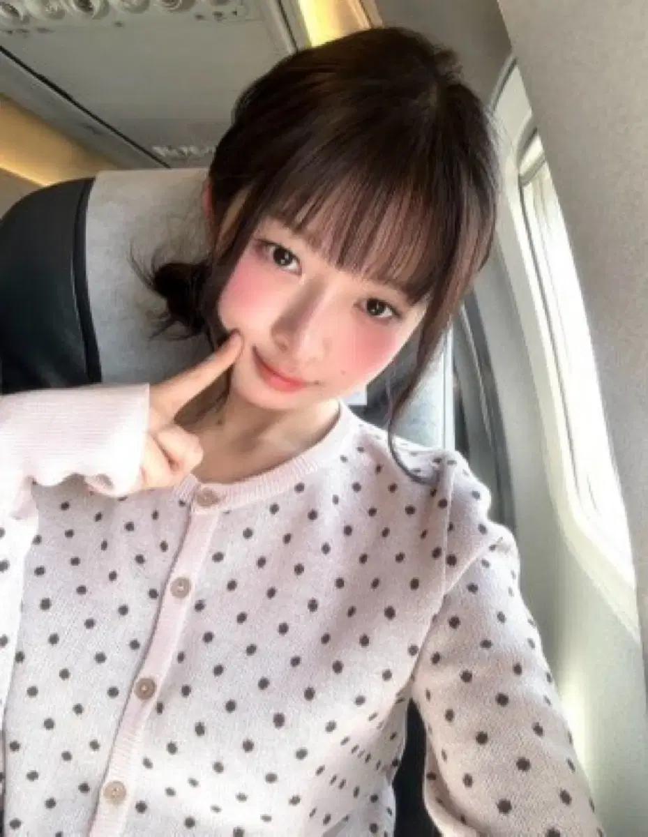 스컬프터 도트 가디건 레이 가디건