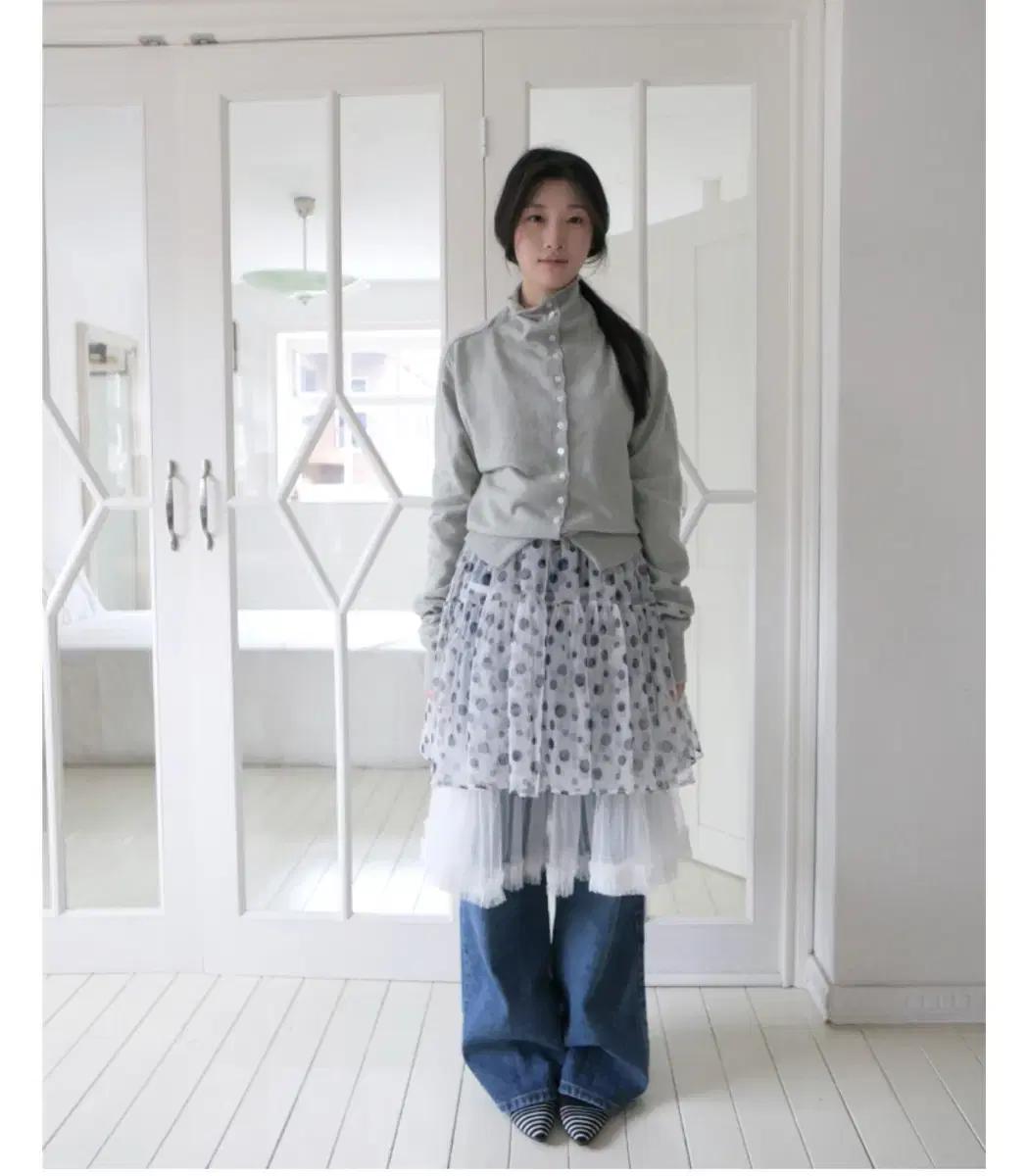 베이비랩 코디세트 상의 프링원피스 하이넥가디건 캉캉스커트