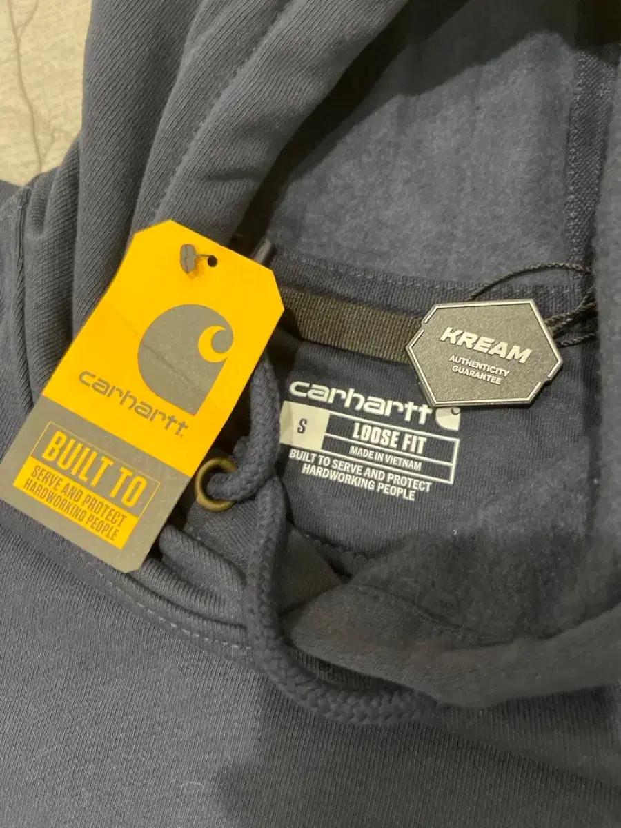 칼하트 루즈핏 후드티 S 네이비 KREAM택 새상품