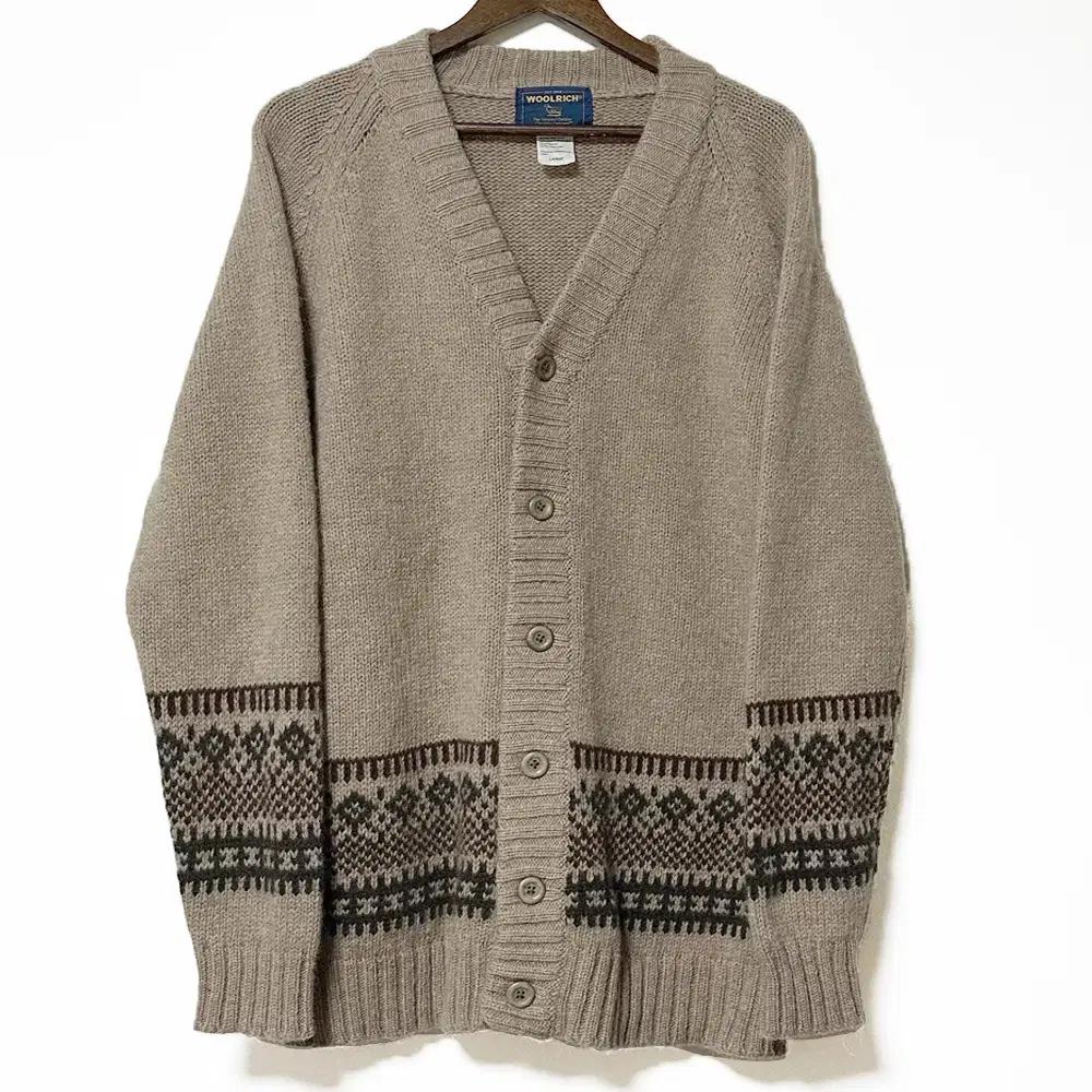울리치woolrich 노르딕패턴 오버 울니트 롱가디건베이지 모리걸하구미룩