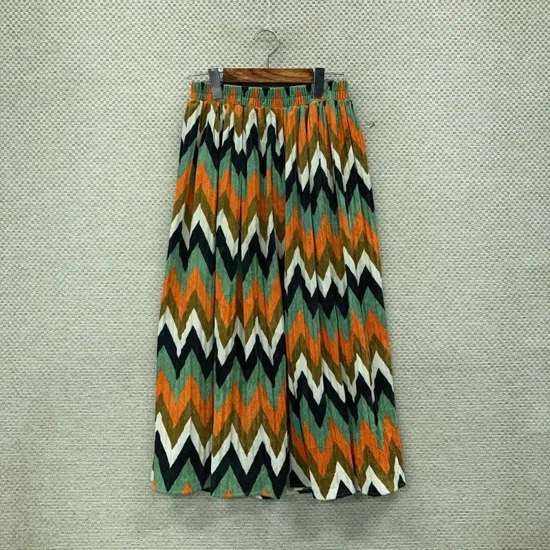 빈티지 캐주얼 밴딩 플레어 스커트 롱치마 26인치 M05921