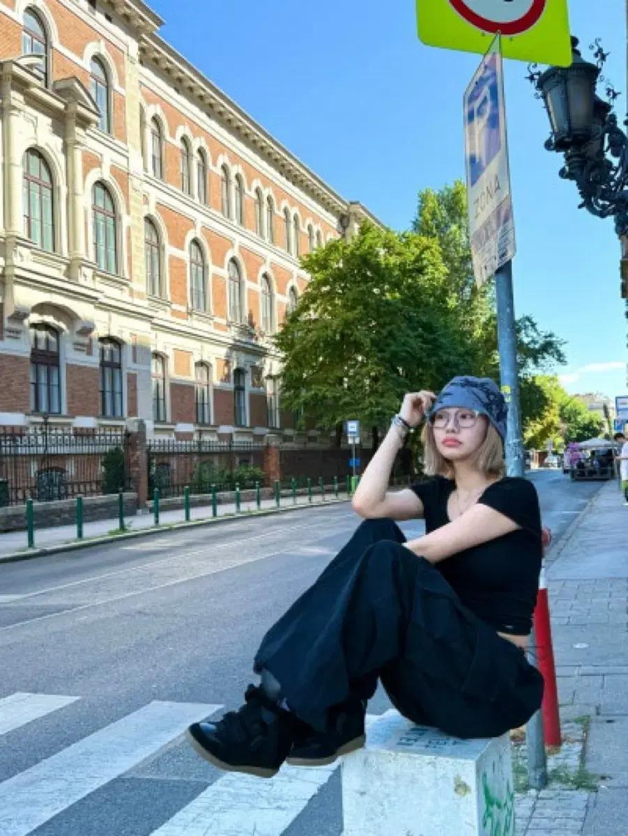 [as if_ calie] 카고바지 (화이트/블랙)