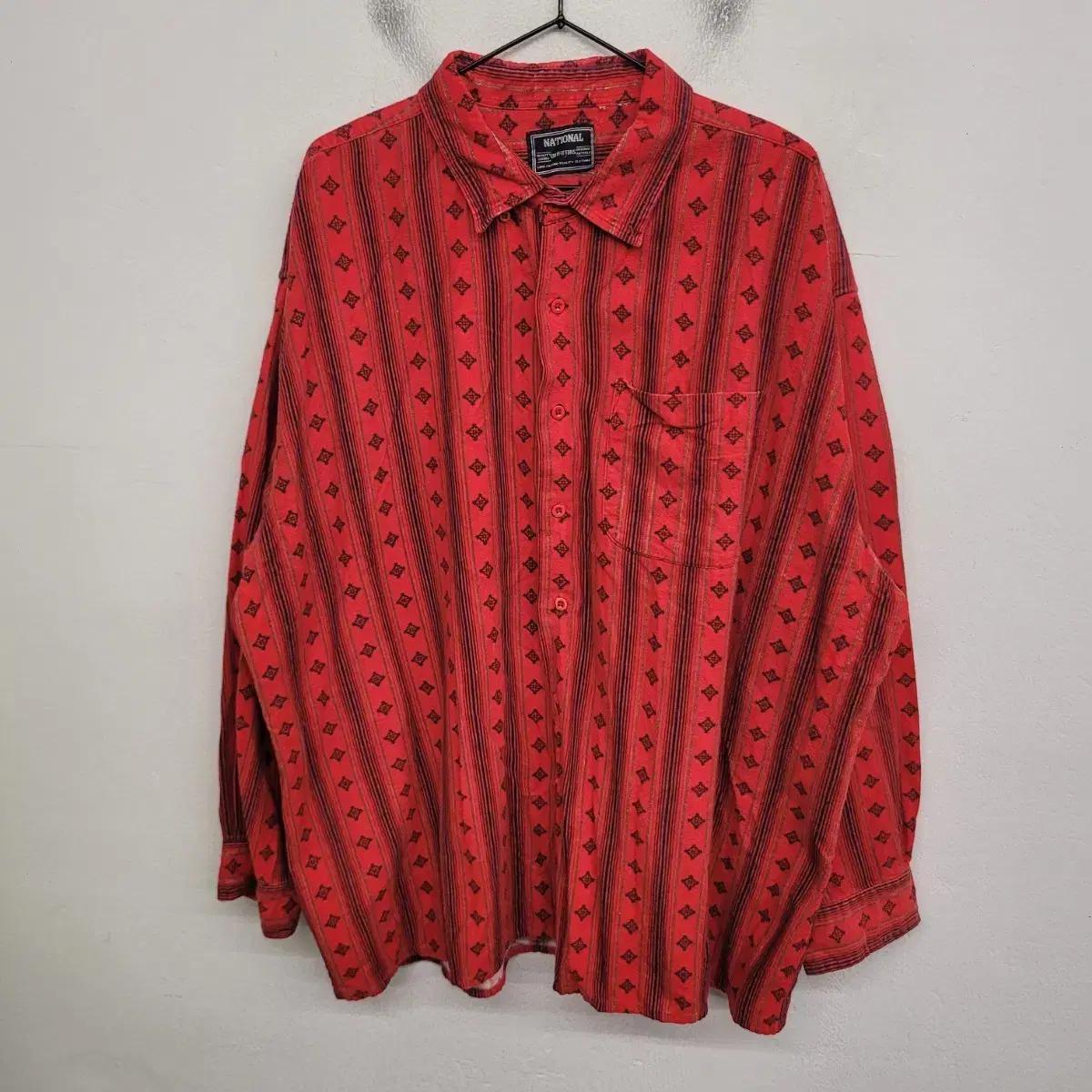 [120/4XL] NATIONAL O. 네이티브 패턴 셔츠 / USA