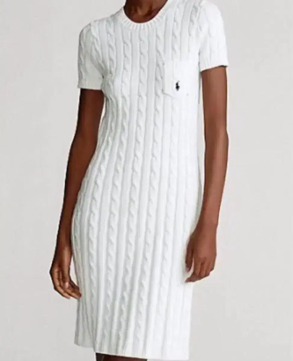 랄프로렌 폴로 케이블 반팔 니트 원피스 S