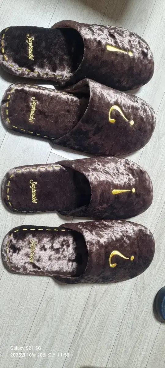 Say Touche 벨벳 룸 슈즈 브라운 새상품