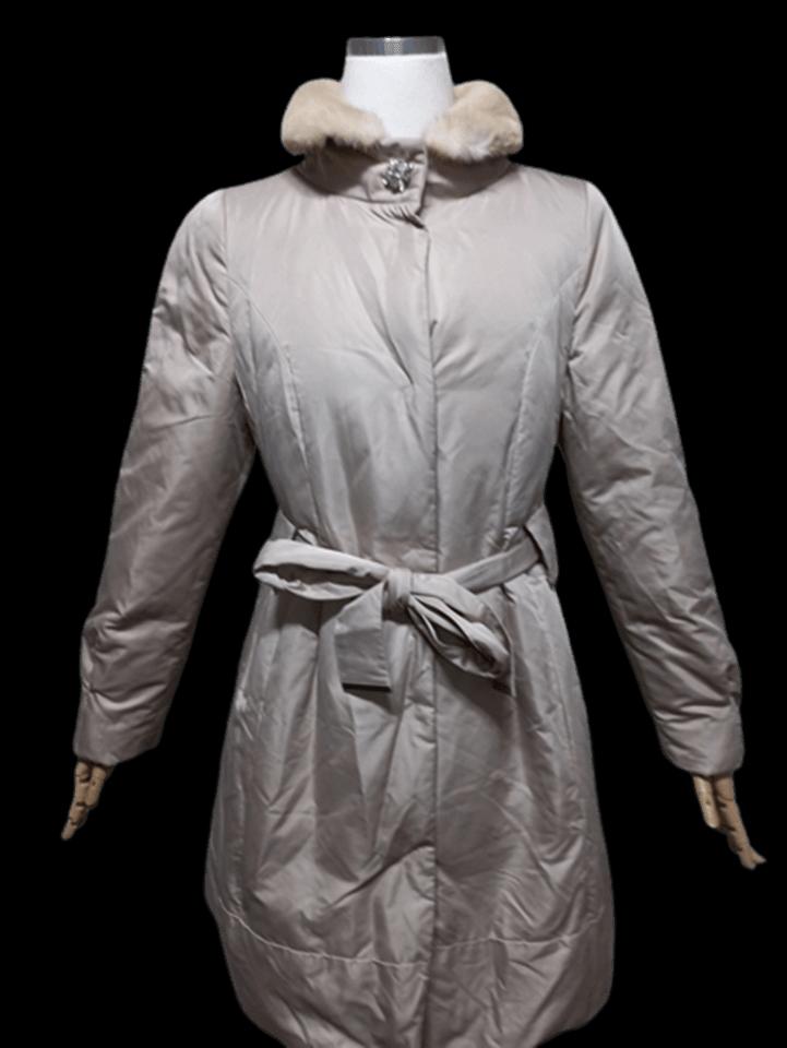 레니본 정품 밍크퍼 털 오리털 여성 벨티드 여자겨울다운롱패딩점퍼코트83