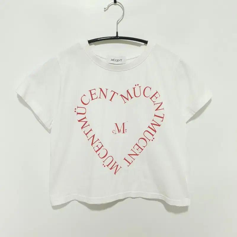 MUCENT 무센트 하트레터링 크롭 반팔 F_S1032