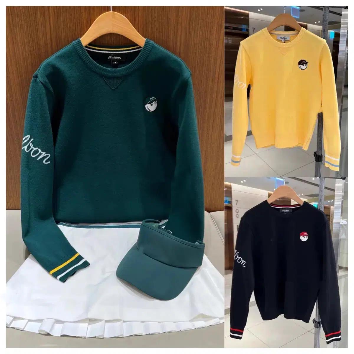 말본 malbon 여성 골프웨어 니트 스웨터 긴팔 가을