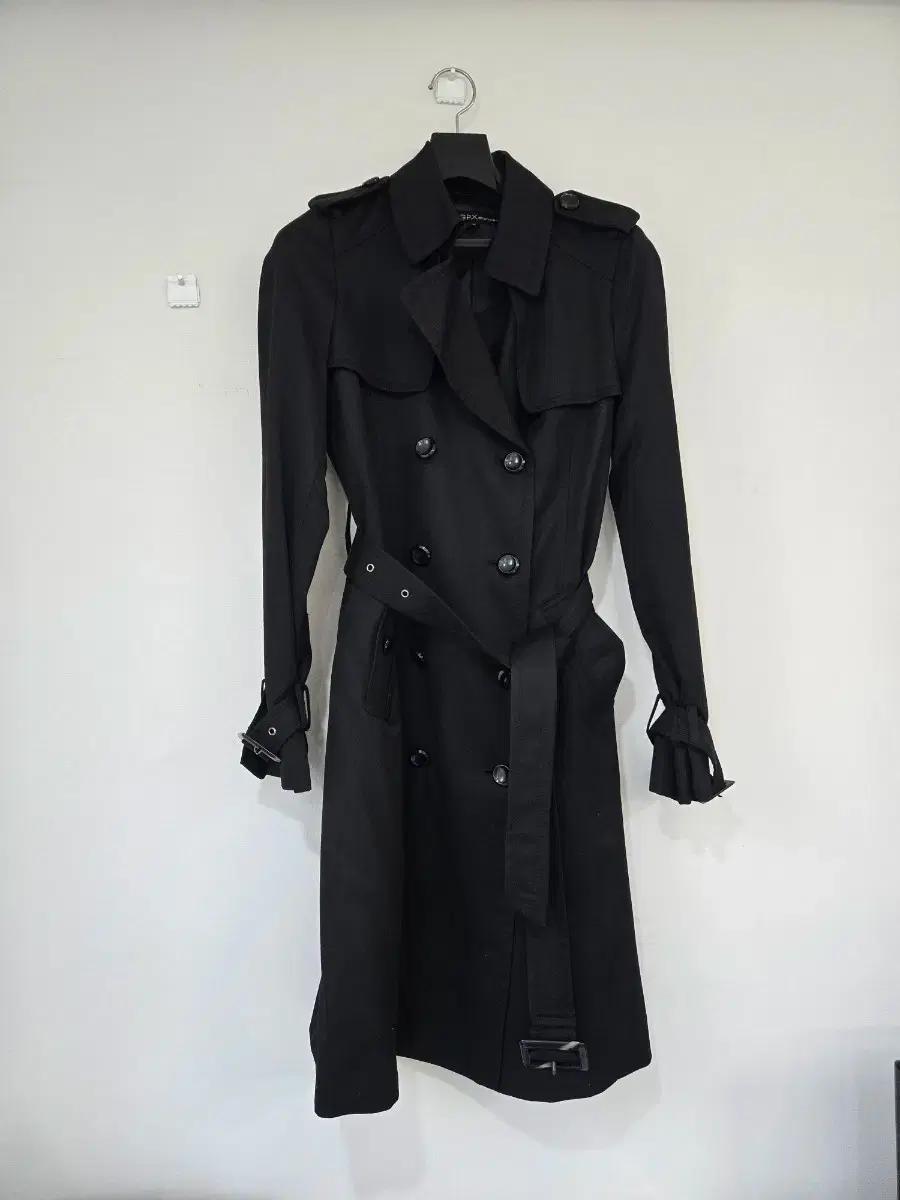 GGPX 블랙 롱 트렌치 코트 여성용