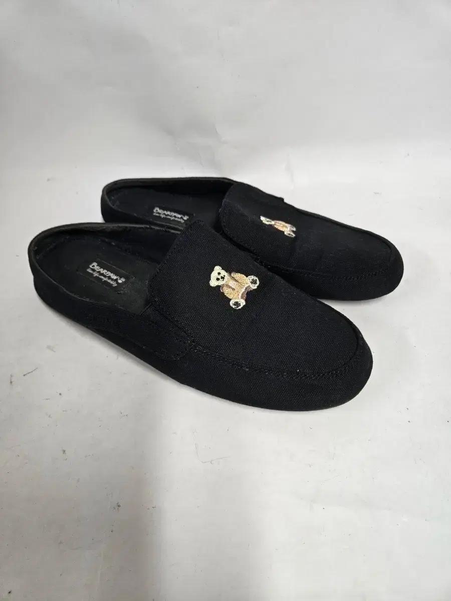 BEARPAW 베어파우 블랙 곰돌이 자수 슬리퍼250mm
