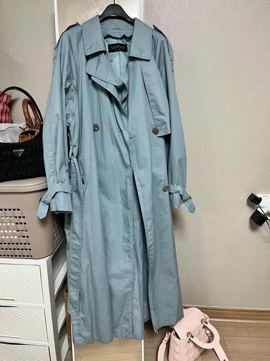 SANYO 트렌치 코트 하늘색 여성 66사이즈 추천