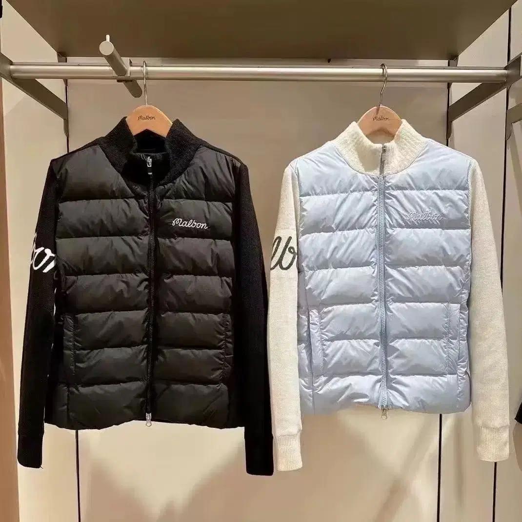 말본 MALBON 여성 골프웨어 패딩 점퍼 가디건 니트