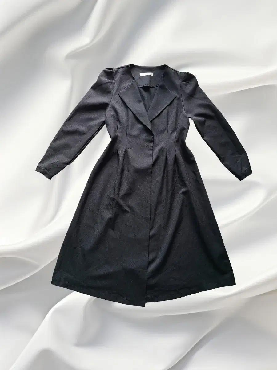 Paige Flynn 블랙 롱 트렌치코트