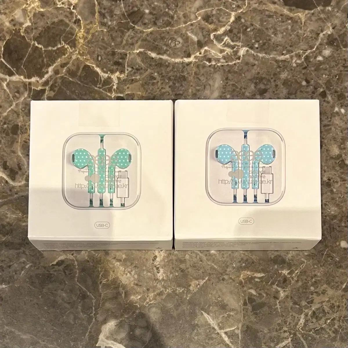 (미개봉) aeae 더현대 팝업 토트 이어폰 민트, 하늘